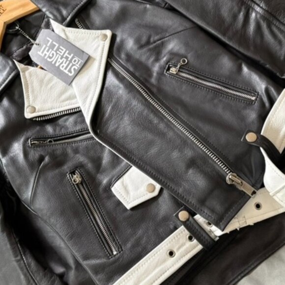 NWT Straight to Hell Commando Leather Jacket Women's S - Picture 1 of 7